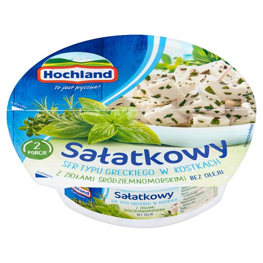 Hochland Sałatkowy ser typu greckiego w kostkach z ziołami śródziemnomorskimi 135 g