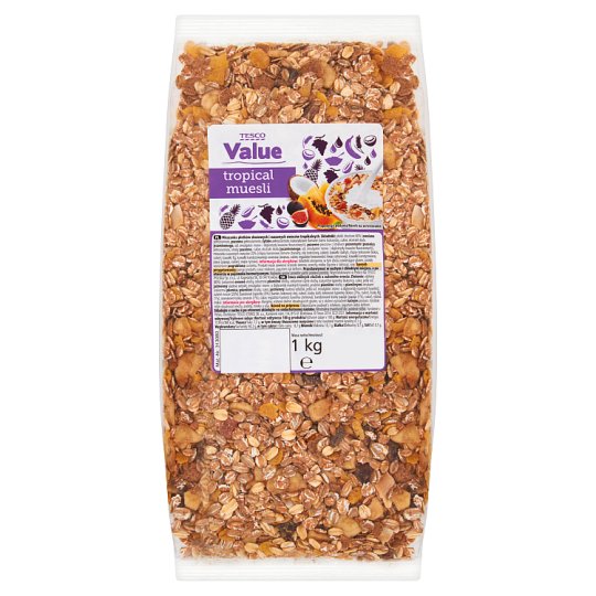 Tesco Value Tropical muesli Mieszanka płatków zbożowych 1 kg