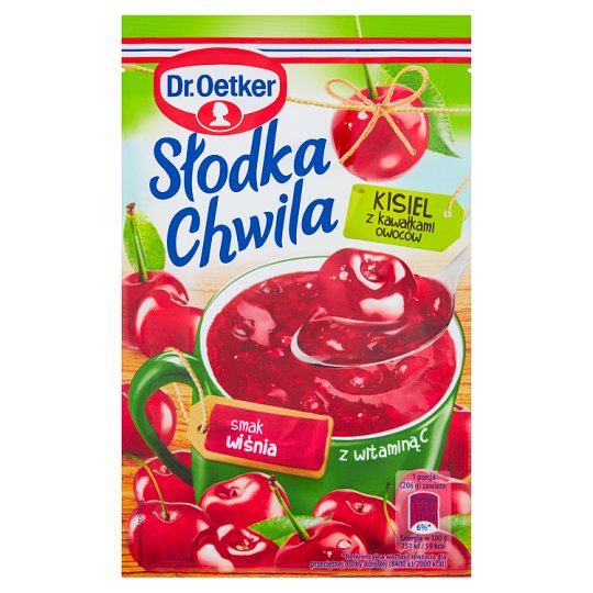 Dr. Oetker Słodka Chwila Kisiel z kawałkami owoców smak wiśniowy 31,5 g