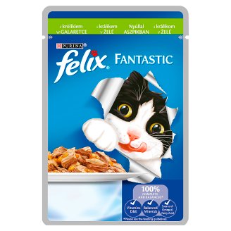 Felix Fantastic z królikiem w galaretce Pełnoporcjowa karma dla kotów 100 g