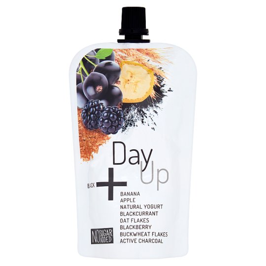 DayUp Black Purée bananowe z jabłkiem jogurtem naturalnym płatkami czarną porzeczką i jeżyną 120 g