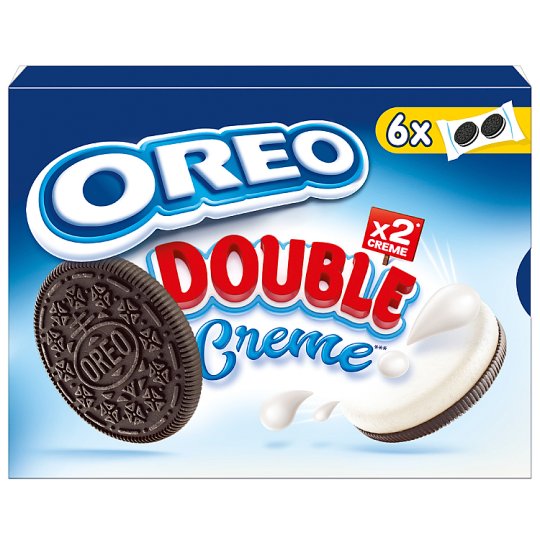 Oreo Double Ciastka kakaowe z nadzieniem o smaku waniliowym 170 g (12 sztuk)