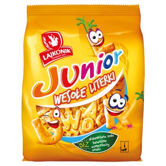 Lajkonik Junior Wesołe Literki Drobne krakersy solone 140 g