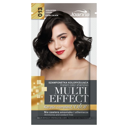 Joanna Multi Effect color Szamponetka koloryzująca hebanowa czerń 013 35 g