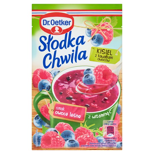 Dr. Oetker Słodka Chwila Kisiel z kawałkami owoców smak owoce leśne 31,5 g