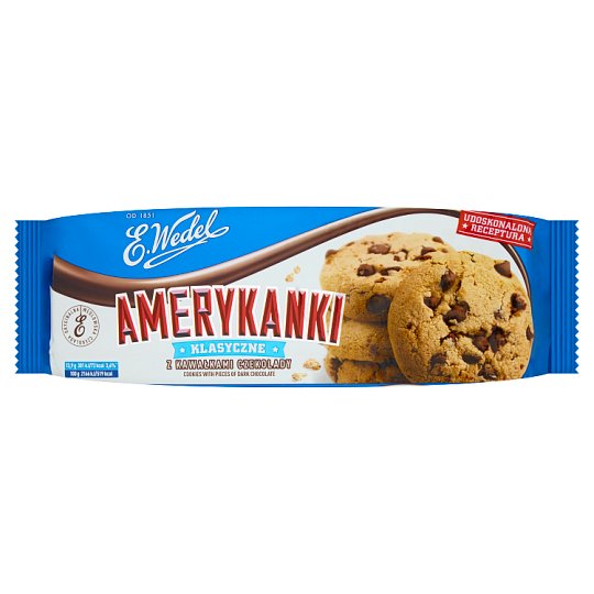 E. Wedel Amerykanki klasyczne Kruche ciastka z kawałkami czekolady 125 g