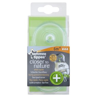 Tommee Tippee Closer to Nature Smoczek antykolkowy o szybkim przepływie od 6 m 2 sztuki