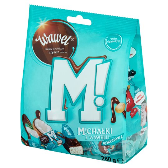 Wawel Michałki z Wawelu Kokosowe Cukierki w czekoladzie 280 g