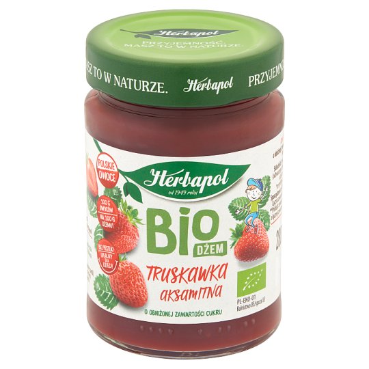 Herbapol Velvet Strawberry Reduced Sugar BIO Jam 280 g