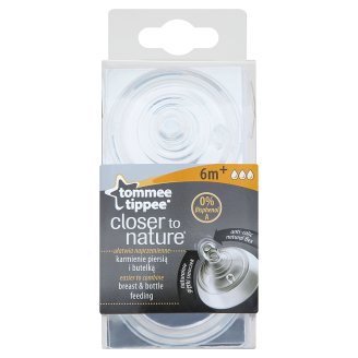 Tommee Tippee Closer to Nature Smoczek silikonowy o szybkim przepływie od 6 m 2 sztuki