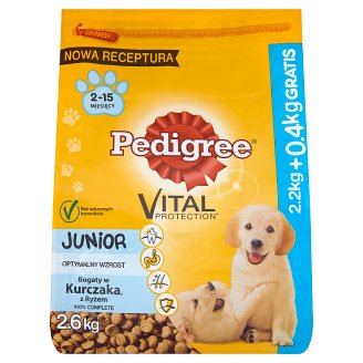 Pedigree Vital Protection Junior Bogaty w kurczaka z ryżem Karma pełnoporcjowa 2,6 kg
