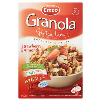 Emco Granola Musli bezglutenowe z truskawkami i migdałami 340 g