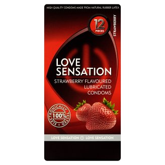 Love Sensation Prezerwatywy o zapachu truskawkowym 12 sztuk