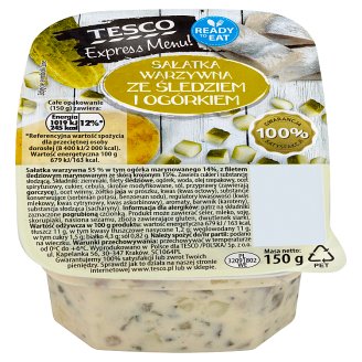 Tesco Express Menu! Sałatka warzywna ze śledziem i ogórkiem 150 g