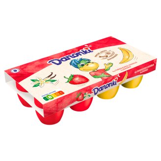 Danone Danonki Mega truskawka-wanilia banan Twarożek 720 g (8 sztuk)