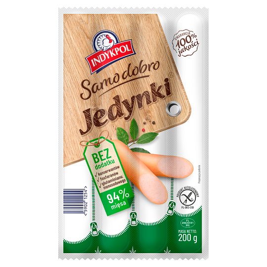 Indykpol Samo dobro Jedynki Kiełbasa 200 g