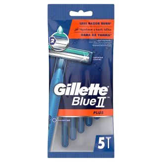 Gillette Blue II Plus Chromium Jednorazowe maszynki do golenia dla mężczyzn, 5 sztuk