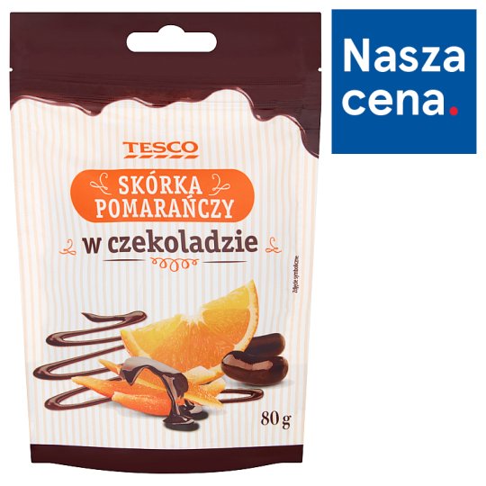 Tesco Skórka pomarańczy w czekoladzie 80 g