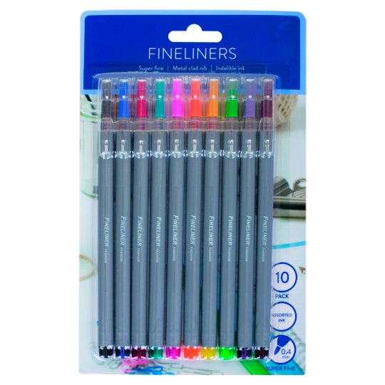 Tesco Fineliner 10 Pieces