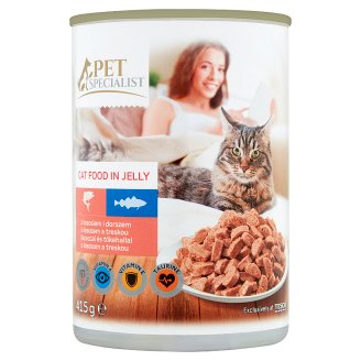 Tesco Pet Specialist Karma dla dorosłych kotów z łososiem i dorszem w galaretce 415 g