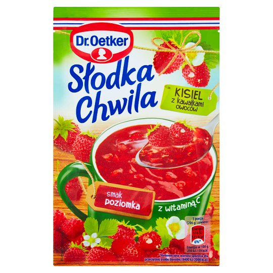 Dr. Oetker Słodka Chwila Kisiel z kawałkami owoców smak poziomkowy 31,5 g
