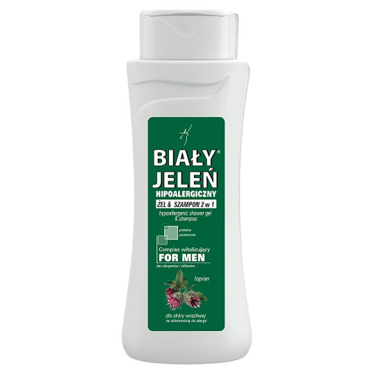 Biały Jeleń for Men Hipoalergiczny żel & szampon 2 w 1 łopian 300 ml