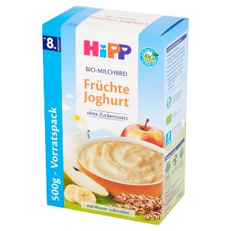 HiPP BIO Kaszka mleczno-zbożowa Owoce-jogurt od 8. miesiąca 500 g (2 sztuki)