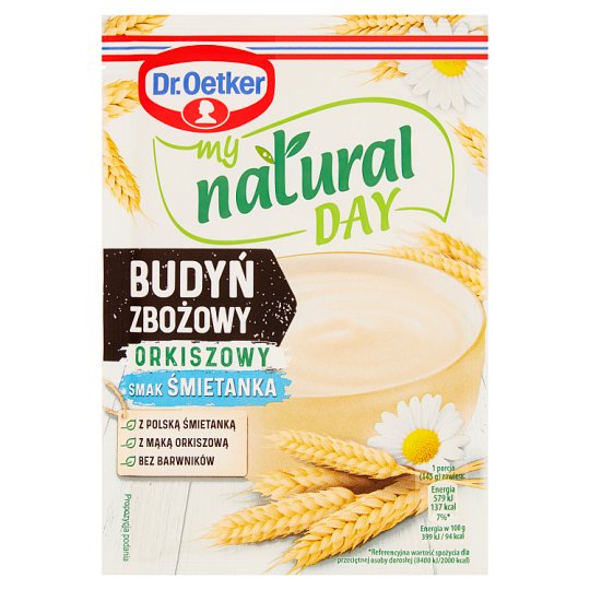 Dr. Oetker my natural day Budyń zbożowy orkiszowy smak śmietanka 50 g