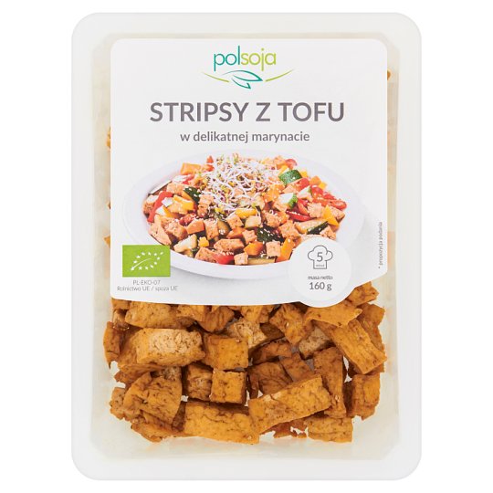 Polsoja Stripsy z tofu w delikatnej marynacie 160 g