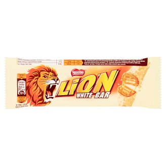 Lion White Nadziewany wafel z karmelem i płatkami pszennymi w białej polewie 42 g