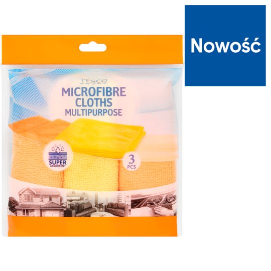 Tesco Uniwersalne ściereczki z mikrofibry 3 sztuki
