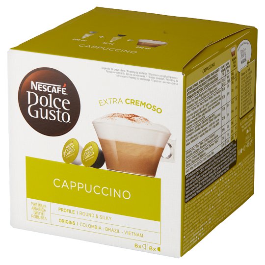 Nescafé Dolce Gusto Cappuccino Kawa i mleko w kapsułkach 186,4 g (8 x 17 g i 8 x 6,3 g)
