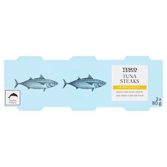 Tesco Tuńczyk jednolity w oleju roślinnym 240 g (3 x 80 g)