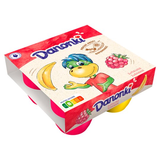 Danone Danonki Mega Twarożek malina banan 360 g (4 x 90 g)