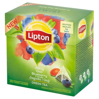 Lipton o smaku Jagoda i Goji Herbata zielona aromatyzowana 28 g (20 torebek)
