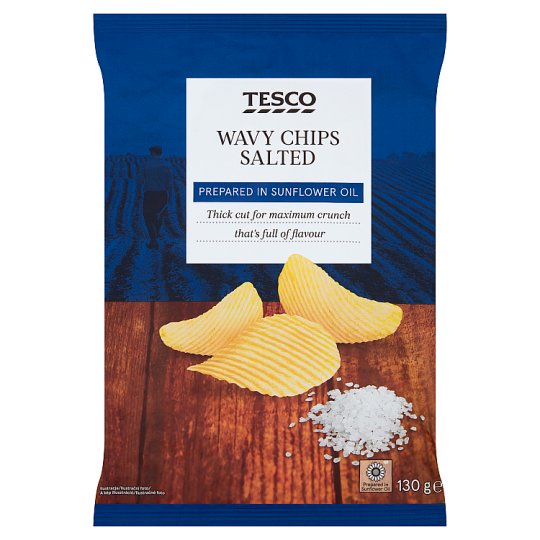 Tesco Chipsy ziemniaczane solone 130 g