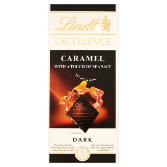 Lindt Excellence Czekolada ciemna z kawałkami karmelu i odrobiną soli morskiej 100 g