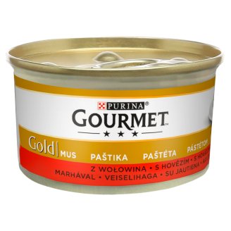 Gourmet Gold Pełnoporcjowa karma dla dorosłych kotów mus z wołowiną 85 g