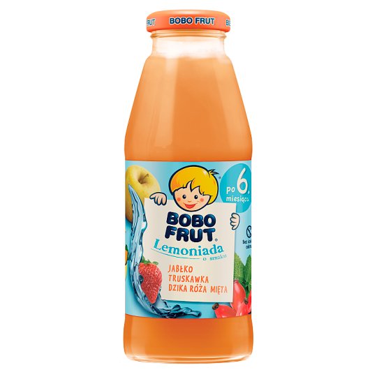 Bobo Frut Lemoniada o smaku jabłko truskawka dzika róża mięta po 6. miesiącu 300 ml