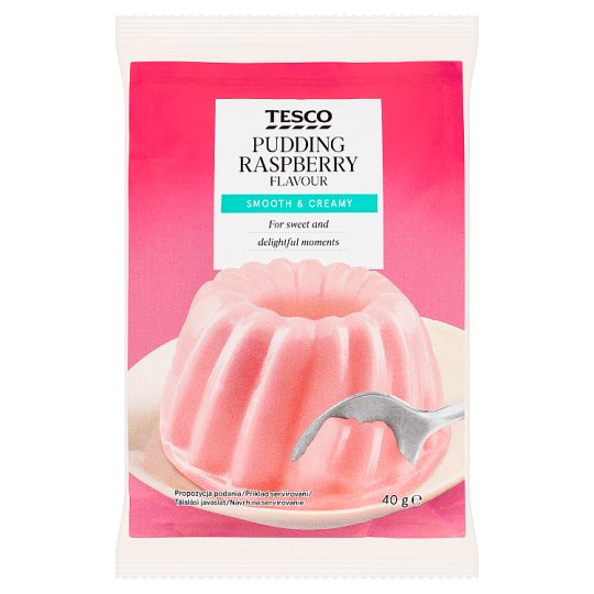 Tesco Budyń o smaku malinowym 3 x 40 g