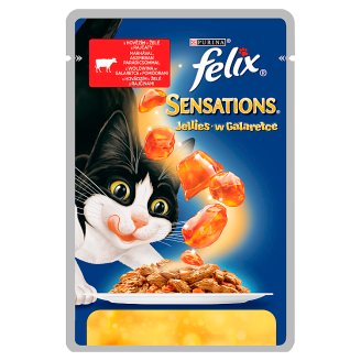 Felix Sensations Karma dla dorosłych kotów z wołowiną w galaretce z pomidorami 100 g
