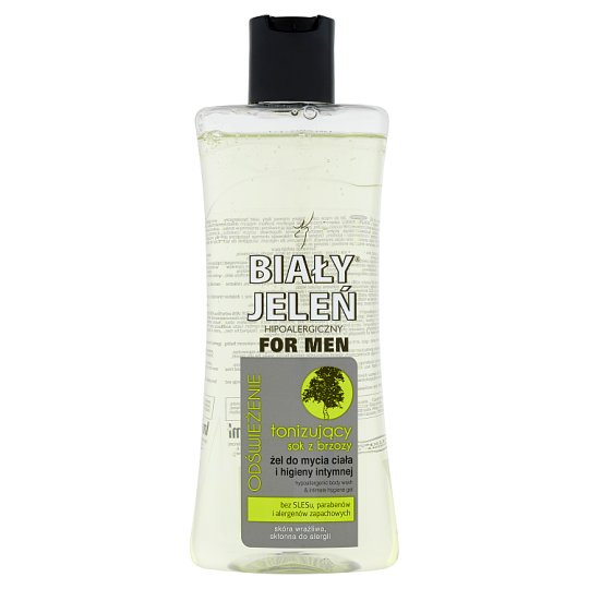 Biały Jeleń for Men Żel do mycia ciała i higieny intymnej tonizujący sok z brzozy 265 ml