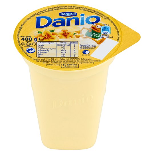 Danone Danio Serek homogenizowany o smaku waniliowym 400 g