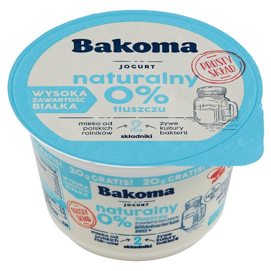 Bakoma Jogurt naturalny 0% 170 g