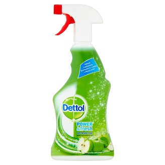 Dettol Power & Fresh Wielofunkcyjny spray do powierzchni o zapachu zielonego jabłuszka 500 ml