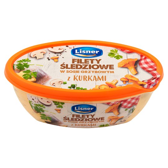 Lisner Filety śledziowe w sosie grzybowym z kurkami 280 g