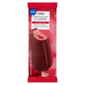Tesco Lody czekoladowe z sosem wiśniowym oblane czekoladą 110 ml