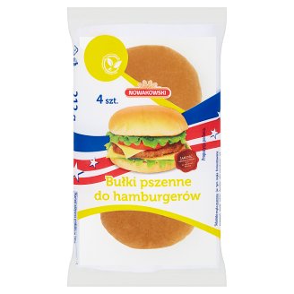 Nowakowski Bułki pszenne do hamburgerów 212 g (4 sztuki)