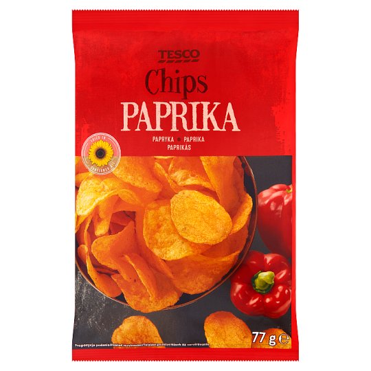 Tesco Chipsy ziemniaczane o smaku papryki 77 g