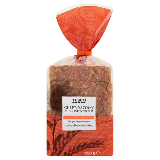 Tesco Chleb razowy ze słonecznikiem 450 g